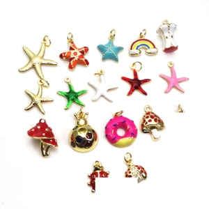Colorful enamel star and ladybug charms for DIY bracelets and necklaces accessory kit