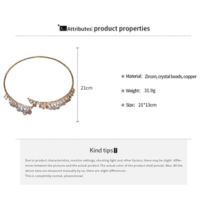 Collier ras de cou goutte d'eau en cristal de zircon dimensions et matériaux