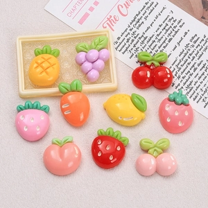 DIY Frucht Harz Flatbacks Cartoon Erdbeere Ananas Zubehör Für Schmuckherstellung Creme Kleber Bastel Dekorbedarf