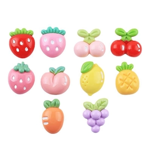 Charm's de fruits et légumes en résine pour bricolage DIY et décoration de coques