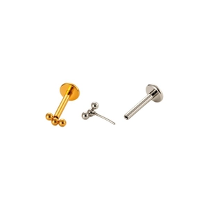 Luxe G23 titanium labret piercing met drie kralen ontwerp voor het oorkraakbeen sieraad