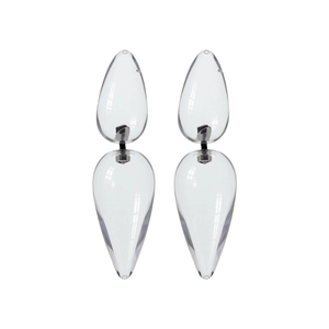 Elegant transparent resin teardrop drop earrings with hypoallergenic silver needle posts