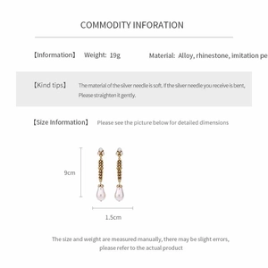 Detailed specifications for vintage wheat leaf pearl earrings with silver needles