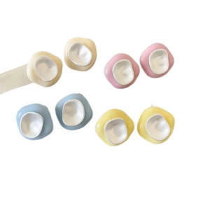 Colorful irregular dopamine drip oil stud earrings in pastel shades