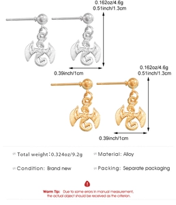 Spécifications complètes de taille et de matériau pour les boucles d'oreilles dragon