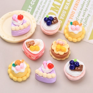 Colorful resin fruit cake miniatures for DIY crafts and handmade jewelry accessories
