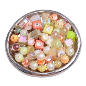 Colorful plated acrylic beads kit with macaron resin charms for DIY handmade jewelry