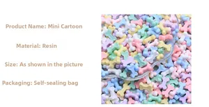 Detailed macro view of mini resin bone charms in various macaron colors for DIY crafts