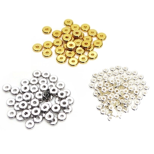 Cuentas Espaciadoras de Latón Galvanizado Forma Disco Plano Superficie Lisa Arandelas Metálicas para Creación de Joyas DIY