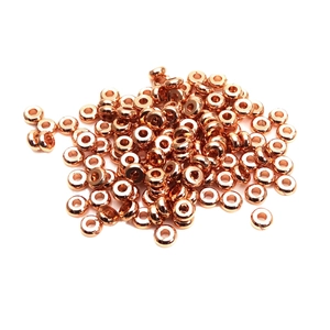Cuentas espaciadoras planas de latón chapado en oro rosa para creación de joyas DIY