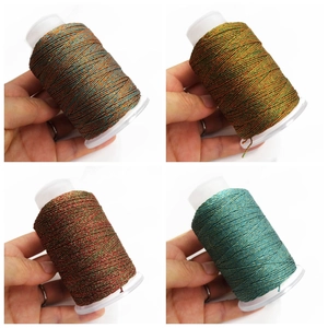 Macro de hilos metálicos degradados de 4 cabos para tejer pulseras y manualidades DIY