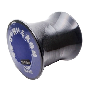Macro detail of 0.168mm black non-stretch pearl stringing wire for jewelry making