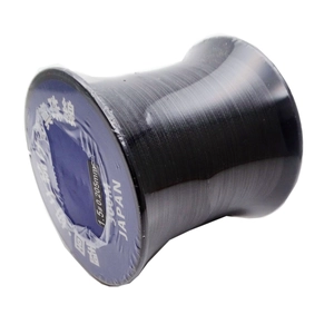 Detail of 300M black braided jewelry wire with 0.205mm diameter on a blue spool