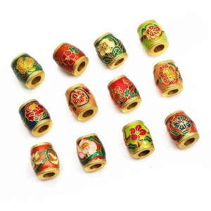DIY enamel flower beads set for jewelry making including 12 floral spacer charms