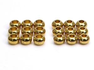 Cuentas espaciadoras de latón dorado pulido para joyería DIY con grandes agujeros