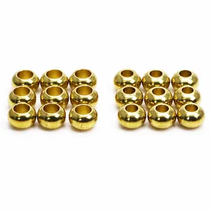 Cuentas Espaciadoras de Latón con Agujero Grande Forma de Ábaco Redondas Cuentas Sueltas para Bricolaje Pulsera Collar Joyas