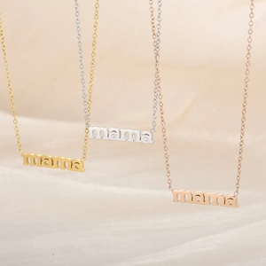 Fashion mama Letter Stainless Steel Pendant Necklace Minimalist Gold Silver Rose Gold Mother's Day Gift Jewelry For Women