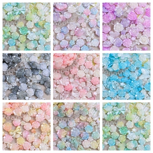 Ciondoli in Resina Perla Artificialta Forme Rosa Farfalla Conchiglia Fiocco per Creazione Gioielli Fai-da-te Decorazione Custodia Telefono Scarpe Colori Misti Barocchi