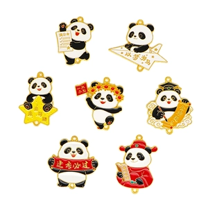 Chinese style panda graduation season alloy enamel charms for DIY jewelry making
