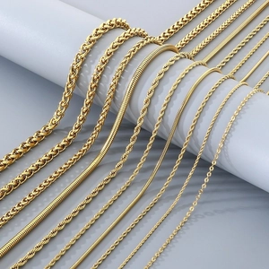 Unisex Edelstahl Schlichte Gliederkette Halskette Gold Silber Farbe Seil Schlange Weizen Kette Für Herren Damen Minimalist Schmuck Geschenk