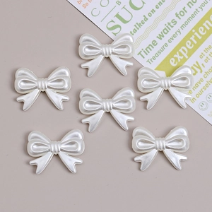 Perlweiß Harz Schleife Charms Für DIY Schmuckherstellung Handgefertigte Haarklammern Handyhülle Creme Kleber Dekorative Accessoires