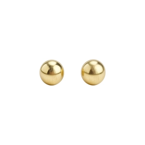 Orecchini a lobo minimalisti a sfera in oro 18k con finitura spazzolata opaca.