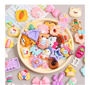 Assorted colorful resin cartoon charms for DIY hair accessories and phone case crafts