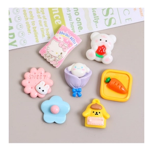 Assorted cute resin cartoon charms for DIY hair accessories and cream glue crafts