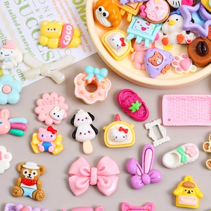 Cute Cartoon Plastic Resin Cabochons Flatback Charms Colorful Animal Food Miniature Decor For DIY Hair Crafts Cream Glue Scrapbooking Findings