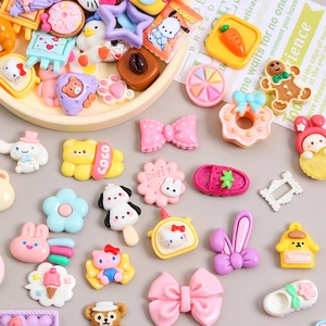 Colorful resin cartoon charms collection for DIY cream glue hair accessories and crafts