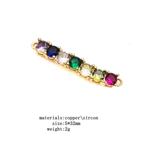 Conector corazón de circonita arcoíris para creación de pulseras de joyas DIY