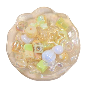 Mix di perle in resina a forma di cuore e stella in colori pastello per gioielli fai-da-te