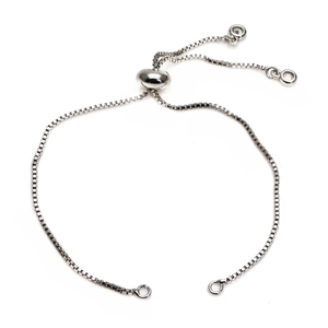 Bracciale a catena veneziana argento regolabile con chiusura a scorrimento e anelli