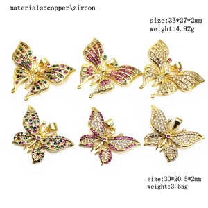 Sparkling zircon butterfly pendants in various sizes and colors for elegant necklaces