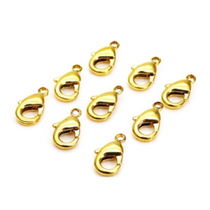 Macro de 9 fermoirs mousquetons dorés pour la création de bijoux DIY et de colliers