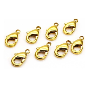 Lot de 8 fermoirs mousquetons dorés 24k pour la création de colliers et bracelets DIY