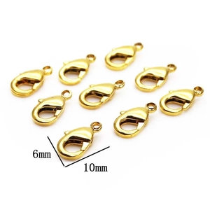 Fermoirs mousquetons 10x6mm plaqués or 24k pour la création de bijoux DIY et réparation