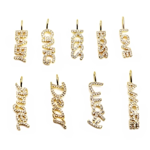 Vergoldeter Zirkonia Buchstaben Anhänger Angel Love Baby Charm Für DIY Halskette Einfacher Modeschmuck Zubehör Unisex