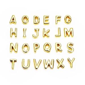 Copper English Alphabet Pendants 14K Gold Plated Letter Beads For DIY Jewelry Making Necklace Bracelet Women Men Accessory