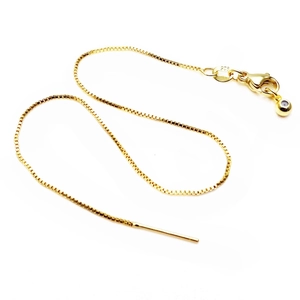 Verstelbare S925 vergulde fijne ketting met karabijnsluiting en 925 gravure