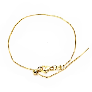 Verstelbare gouden boxketting met karabijnsluiting en schuifkraal detail voor sieraden