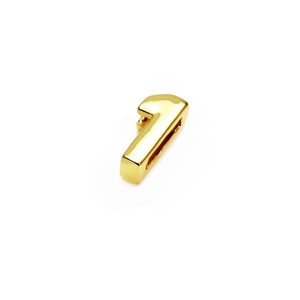 Polished 14K gold plated Arabic number 1 charm bead for DIY necklace and bracelet