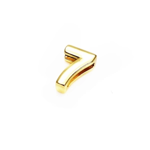 Polished 14K gold plated 3D number 7 pendant for DIY jewelry making and necklace crafts