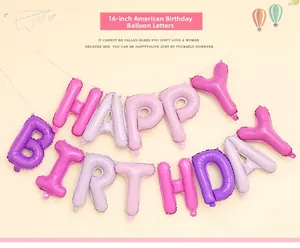 16-inch macaron pastel HAPPY BIRTHDAY foil balloon set for festive party decoration