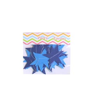 Blue five-pointed star paper garland banner for kids birthday party decoration