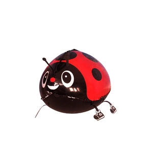 Cartoon walking ladybug foil balloon with boots for kids birthday party decoration