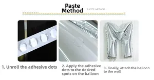 Guide for using transparent double-sided glue dots to fix silver foil party balloons