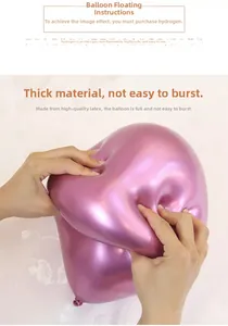 Close-up of durable pink metallic balloon being squeezed to show high elasticity