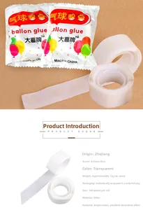 Détail de 100 points de colle transparents double face pour décoration de ballons de fête