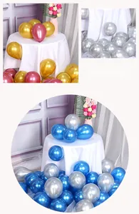 Detailed view of colorful metallic latex balloons with high gloss finish for party decor